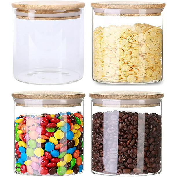Airtight Glass Canister Set of 5 Clear Glass BulkFood Glass Food Storage Jars